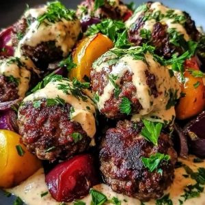 Lamb meatballs with sauce